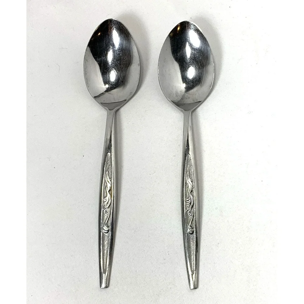 Lifetime Cutlery Stainless Table Spoon X2 Vintage Replacement Flatware Scroll